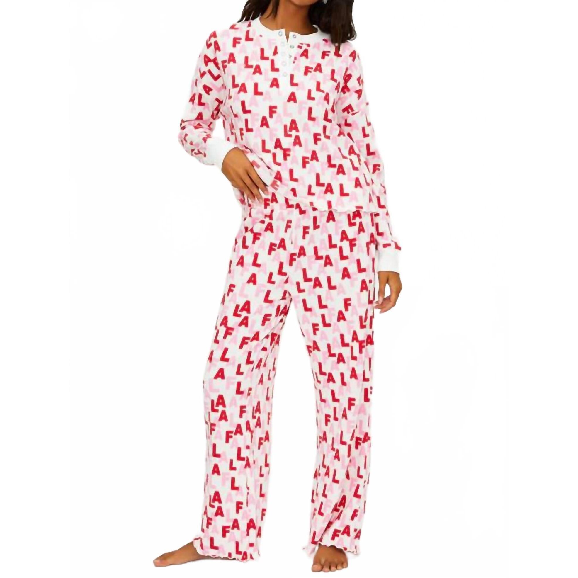 New Beach Riot Fa La La Cheer Sleep Set In Red